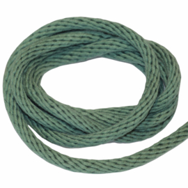 Katoen koord fancy rond 6mm oud-groen, per meter