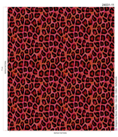 Tricot (digitale print): Fancy leopard red, per 25 cm