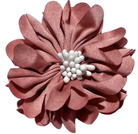 Stoffen bloem 5 cm donker zalm