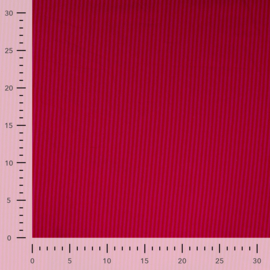 Katoen tricot: streepjes rood-fuchsia, per 25 cm