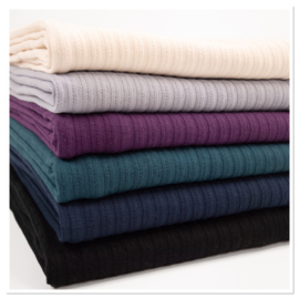 Tricot met ribbel: Florenz navyblue (Swafing), per 25 cm