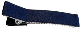 Alligator haarclipje 50x10 mm met stof bekleed; donkerblauw