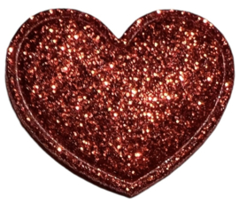 Hart glitters 31x36 mm rood