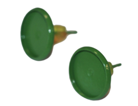 Knopjes oorbellen groen 14 x 14mm setting 12mm
