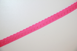 Elastische biaisband met schulprandje (vouwkant) roze 10mm per 0,5 meter