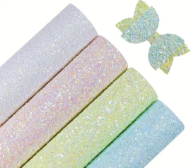 PU leer A4 lapje; glitter lichtgroen