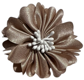 Stoffen bloem 5 cm beige