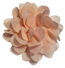 Stoffen bloem +/- 7 cm perzik