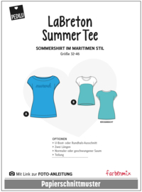 Farbenmix papier naaipatroon LaBreton Summer Tee maat 32-46
