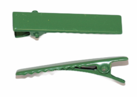 Alligator haarspeldjes rechthoek groen 40 x 8 mm