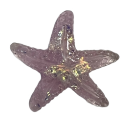 Flatback: Glitter zeester lila 25x24 mm