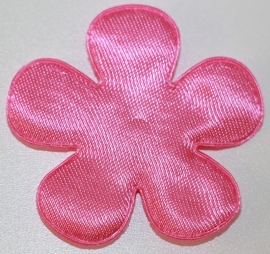 Bloem applicatie 47 mm effen roze satijn