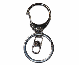 Keyring sleutelhanger 30 mm kleur zilver