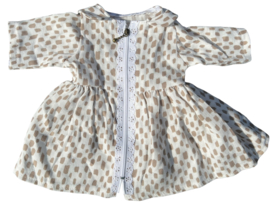 Jurkje met kraagje wit met beige stippen babyborn pop 43 cm