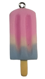 IJsje roze/vanille/lichtblauw met haakje 42x15mm, per stuk