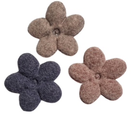 Bloem wollig mauve 33mm
