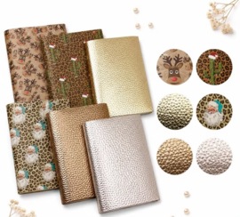 6x PU leer A4 lapjes; Kerst