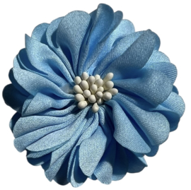 Stoffen bloem 5 cm lichtblauw