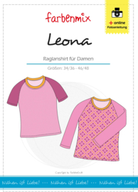 Farbenmix papier naaipatroon Leona raglanshirt 34/36 - 46/48