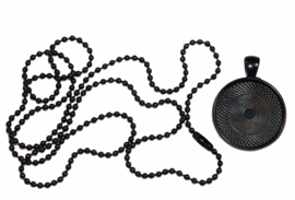 Zwarte bolletjes ketting 70cm lengte. 2,4mm