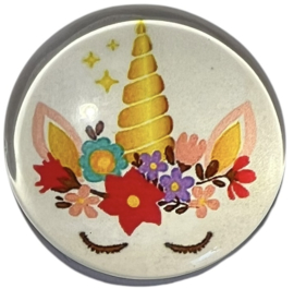 Glas cabochon 25mm: unicorn