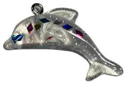Dolfijn hangertje glitters doorzichtig, per stuk