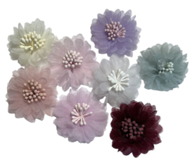 Chiffon bloem 4 cm aubergine