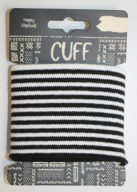 Cuff  stripes zwart-wit  7x110 cm