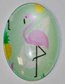 Glas flatback cabochon flamingo mint 18 x 25 mm