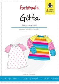 Farbenmix papier patroon shirt Gitta  86/92 -170/176