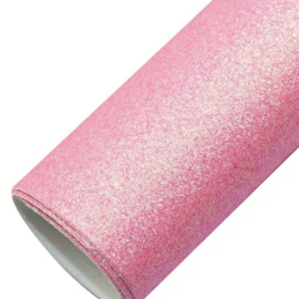 PU leer A4 lapje; glitter roze