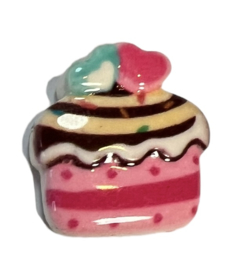 cupcake cabochon roze 17x19 mm