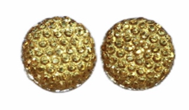Flatback rondje 12mm shiny gold, per 2 stuks