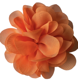 Stoffen bloem +/- 10 cm oranje