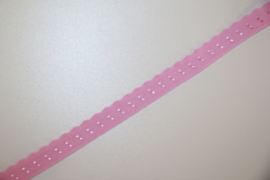 Elastische biaisband met schulprandje (vouwkant) lichtroze 10mm per 0,5 meter