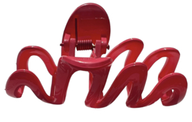 Haarklem glimmend roze golvend  10,5 cm