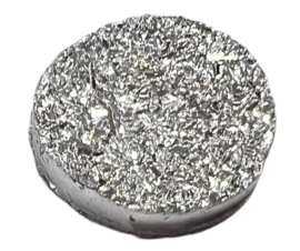 Flatback rondje 12mm shiny zilver, per stuk