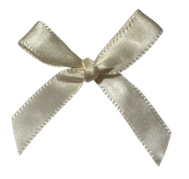 Strikjes satijn +/ 40 mm, 10mm breed: crèmewit