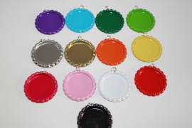 Bottlecaps met ringetje voor 25 mm flatback - 13 kleuren