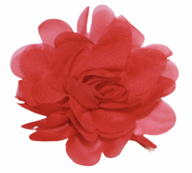 Stoffen bloem +/- 7 cm rood