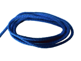 Koord katoen rond 3mm helder blauw, per meter