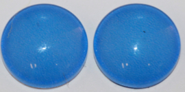 Glas flatback cabochon 12 mm blauw per 2 stuks