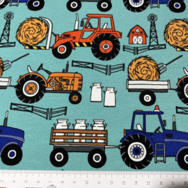 French Terry tricot (digitale print): Farm life, per 25 cm