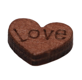 Houten hartje LOVE 14x11 mm