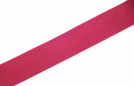 Elastisch biaisband/vouwtres MAT kleur fuchsia 20 mm per 0,5 meter