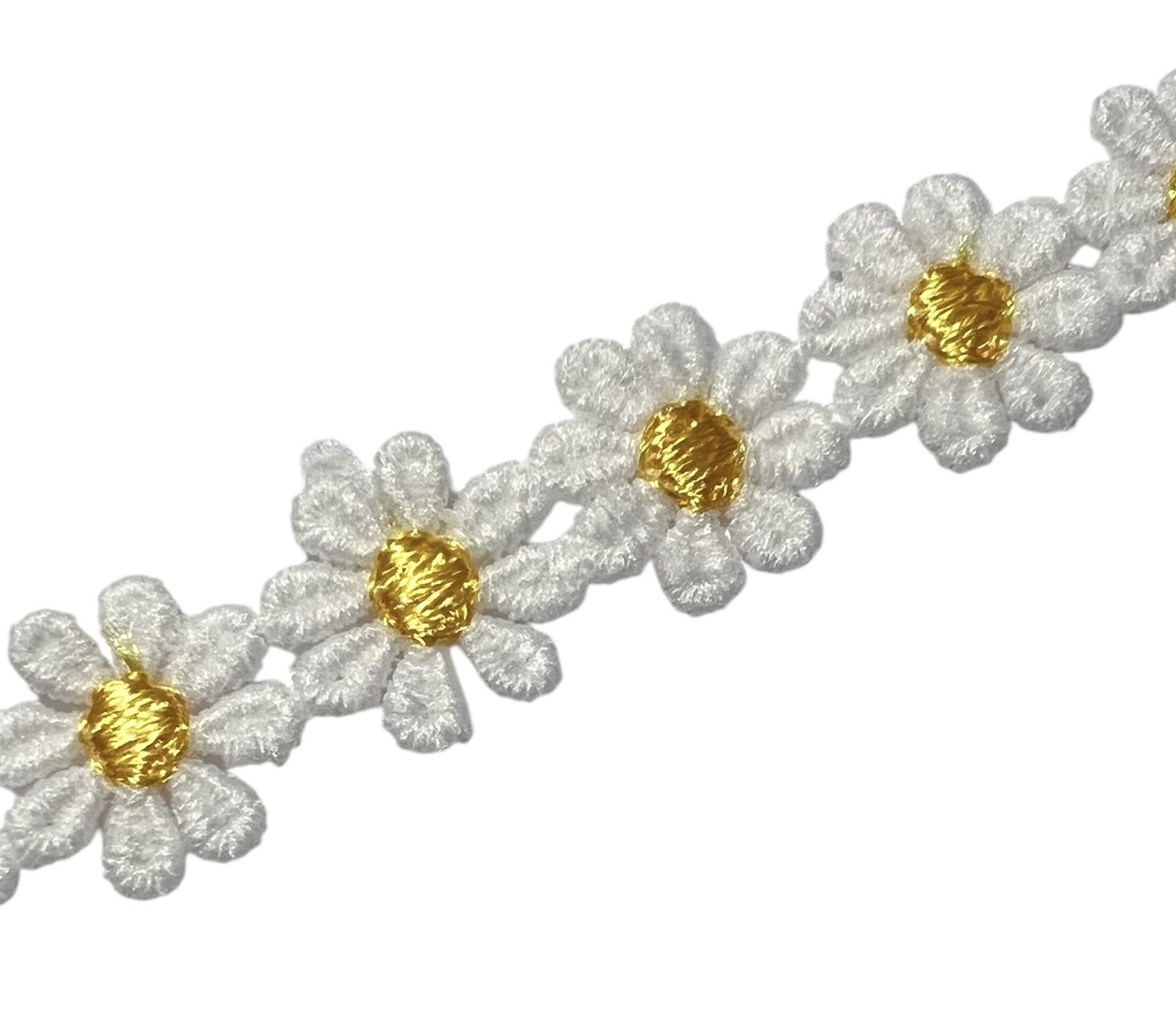 Bloemetje wit-geel 16 mm, per 4 stuks