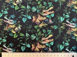 Tricot digitale print : Kroko swamp (Stenzo) per 25 cm