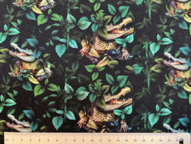 Tricot digitale print : Kroko swamp (Stenzo) 60x150 cm coupon