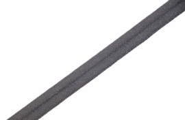 Elastisch paspelband glans/mat grey, per 0,5 meter
