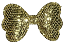 Applicatie strik glitter 30 x50mm, goud